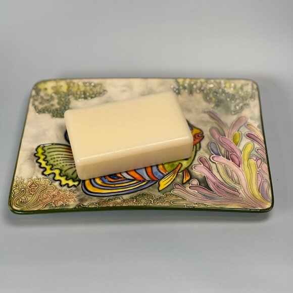 Ceramic Fish Soap or Trinket Dish Hand Painted in Vancouver BC Passion Arts - Picture 2 of 11